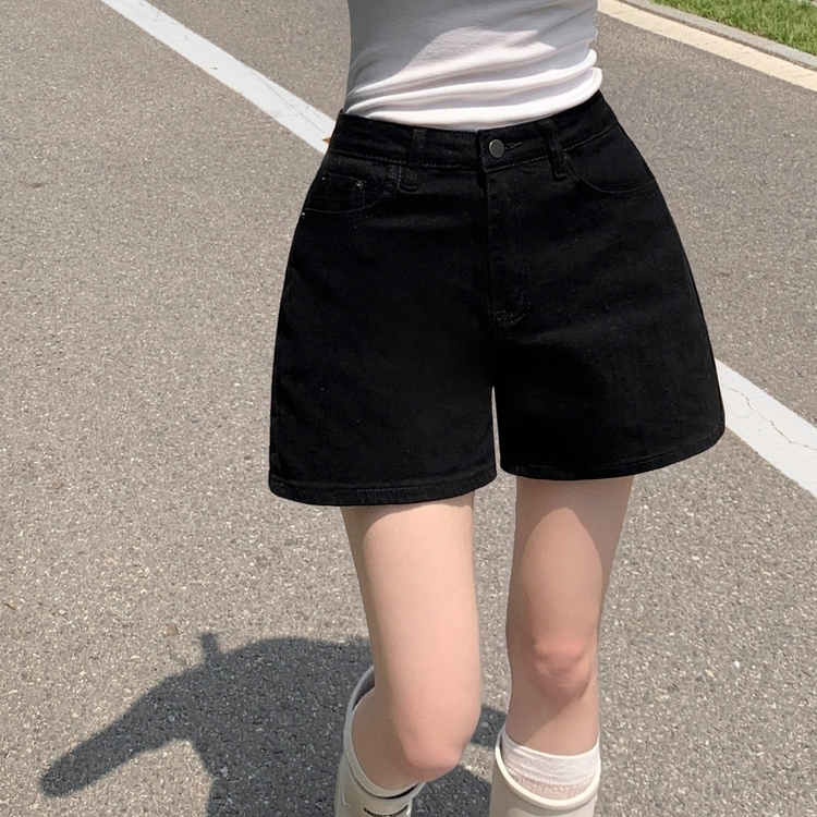 スパンコットンベーシックパンツ BLACK