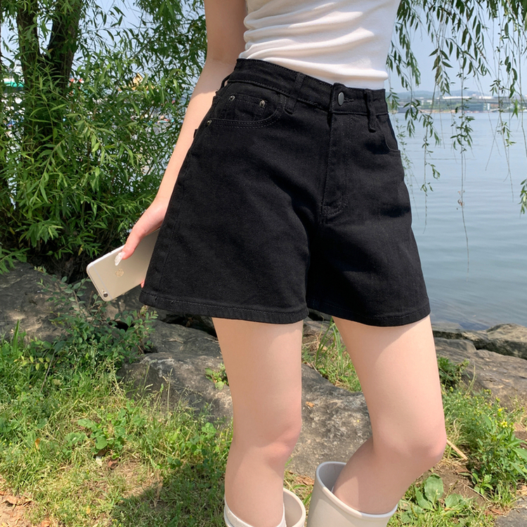 スパンコットンベーシックパンツ BLACK