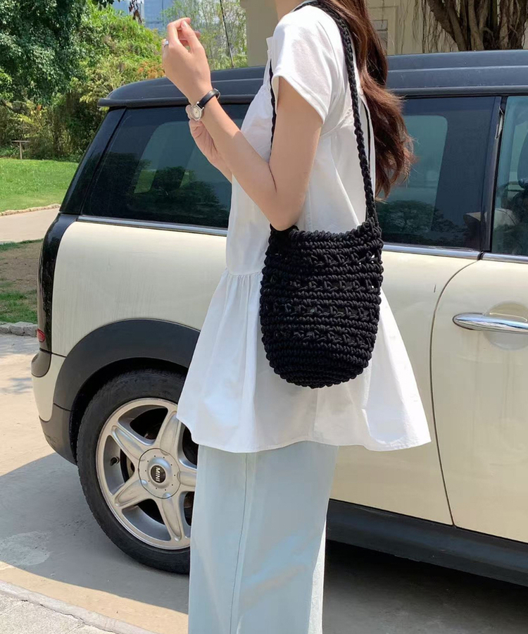 ラタンミニバッグ(6color) BLACK