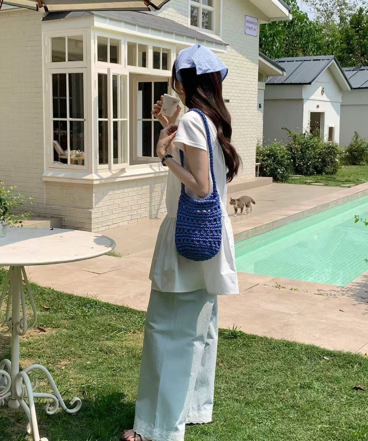 ラタンミニバッグ(6color) BLUE