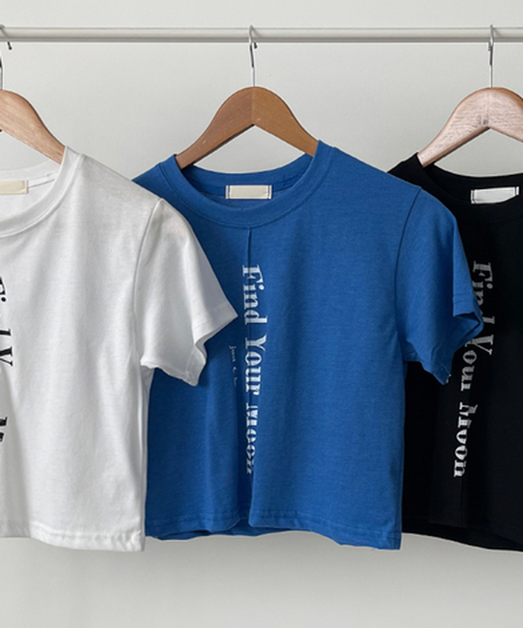 半袖Tシャツ ムードスリットクロップTシャツ
