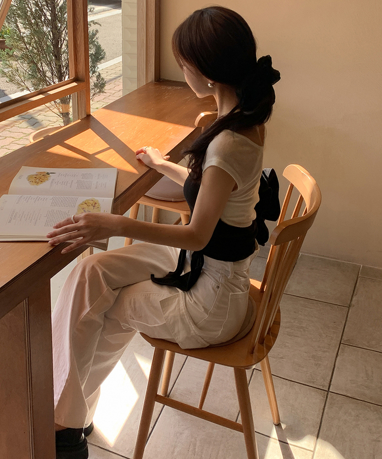 半袖Tシャツ レイヤードシースルー半袖Tシャツ IVORY