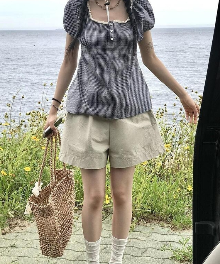 バッグ リボンラタンショルダーバッグ BROWN