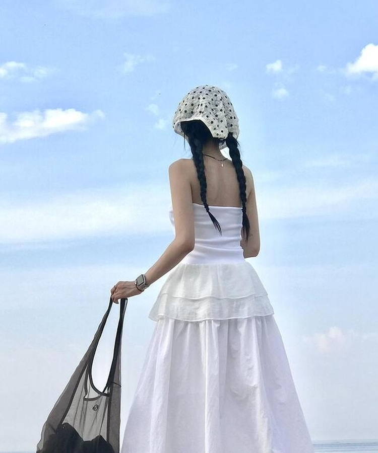 ヘアアクセサリー シースルードット三角頭巾 DOTTED