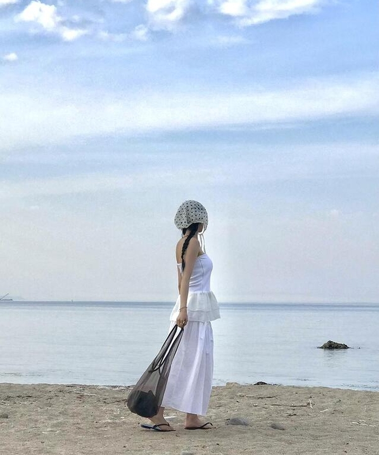 ミディ/ロングスカート フレアロングスカート WHITE