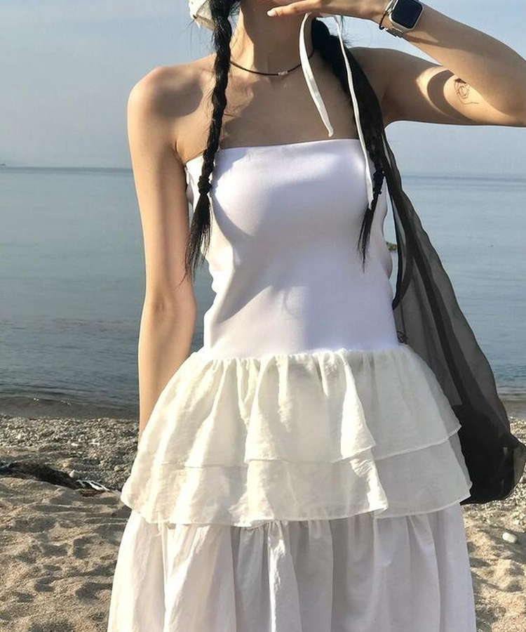 ノースリーブ クレースレイヤードトップ IVORY