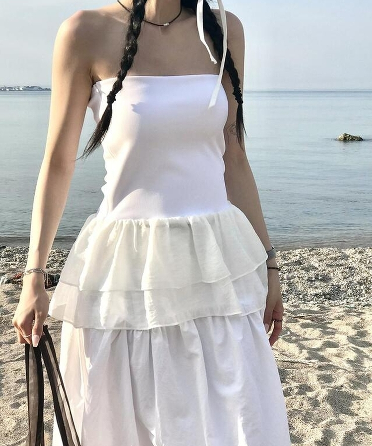 ノースリーブ クレースレイヤードトップ IVORY