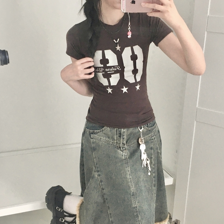 半袖Tシャツ 88ビナンバースリム半袖Tシャツ CHESTNUT BROWN