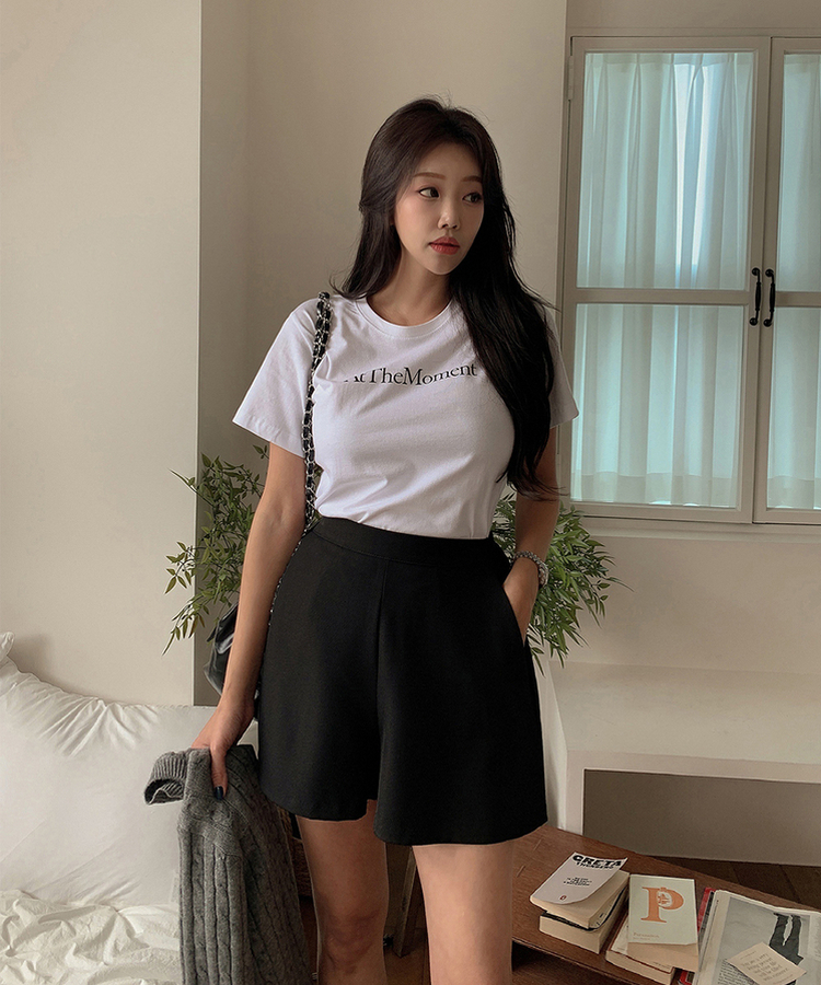 半袖Tシャツ レタリングクロップTシャツ WHITE