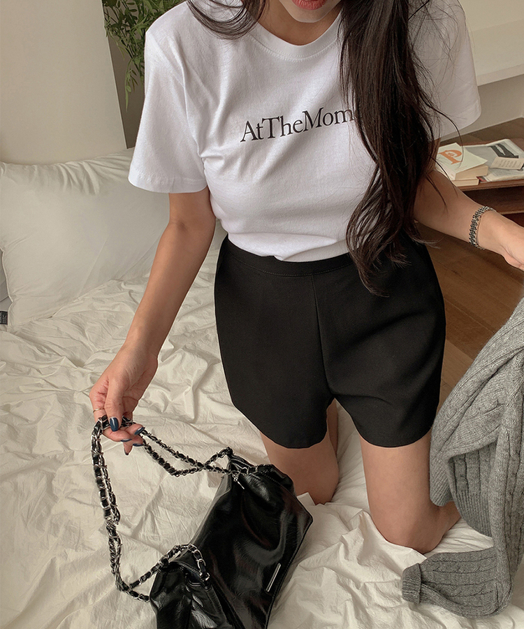 半袖Tシャツ レタリングクロップTシャツ WHITE
