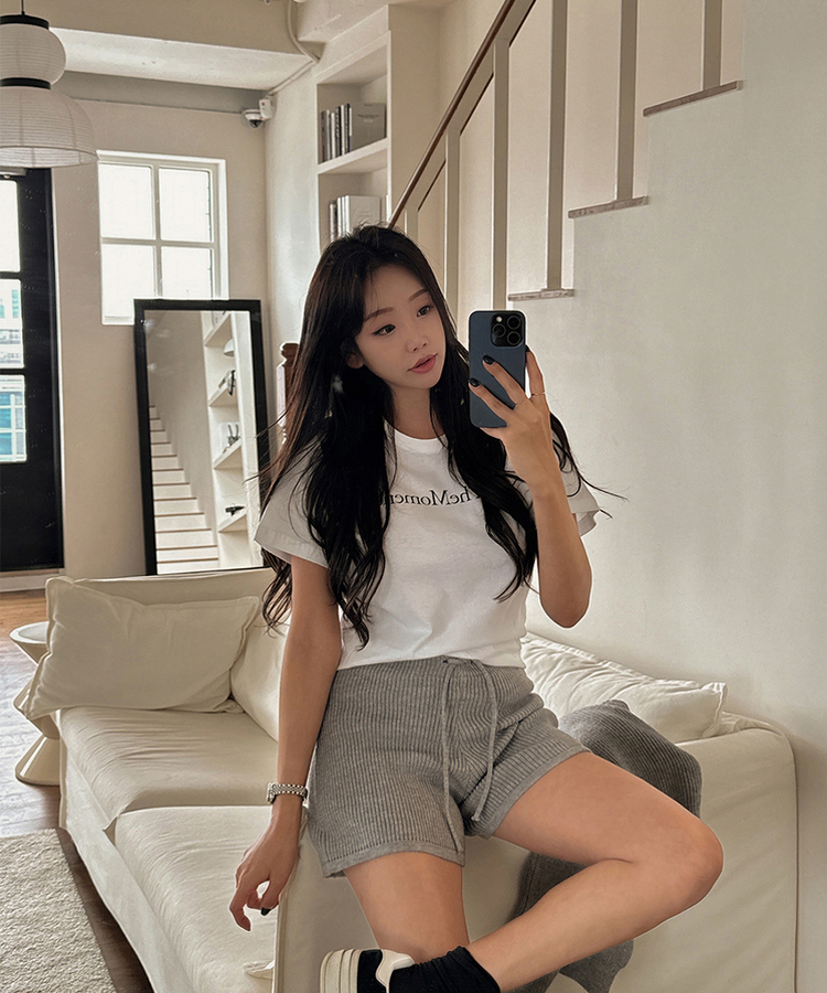 半袖Tシャツ レタリングクロップTシャツ WHITE