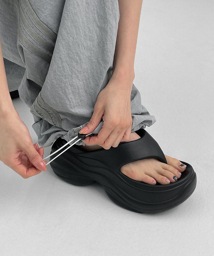 プラットホームサンダル BLACK