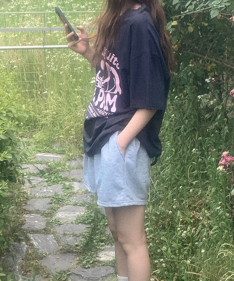 半袖Tシャツ コットンプリンティング半袖Tシャツ NAVY