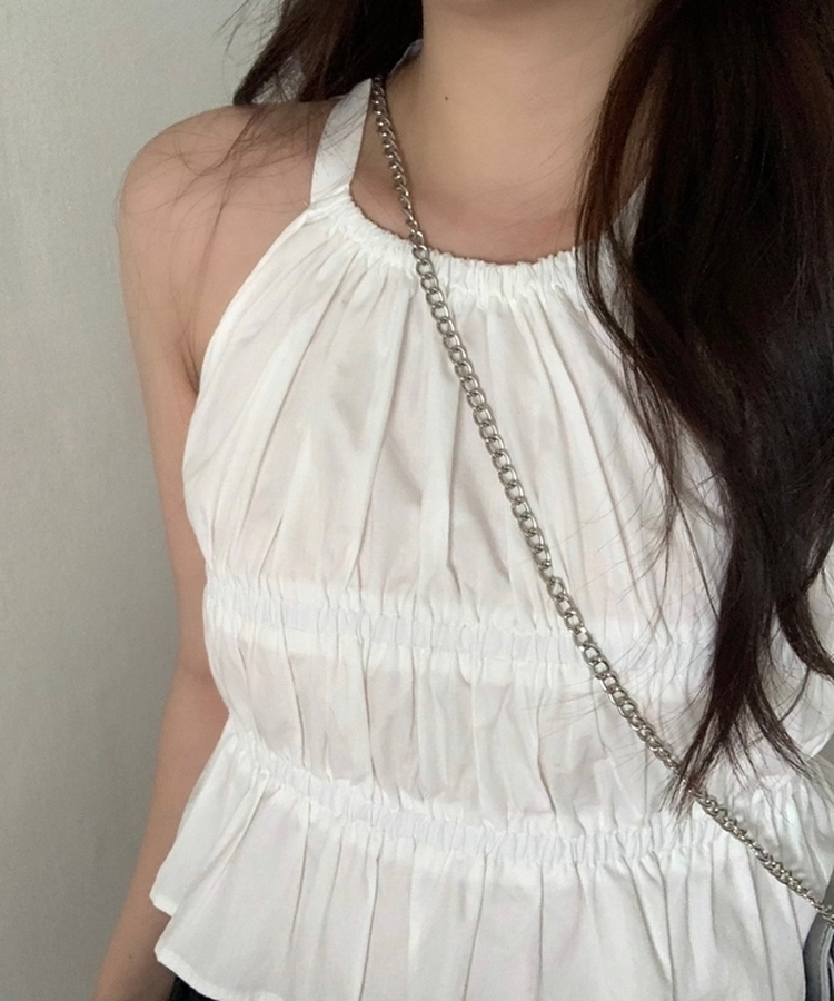 ブラウス シャーリングホルターキャミソール IVORY
