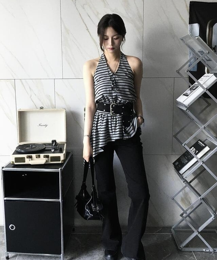 バッグ アイレットショルダーバッグ BLACK