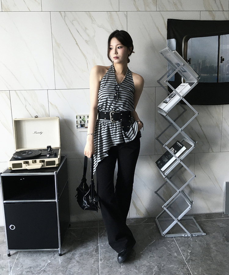 デニム ブーツカットパンツ BLACK