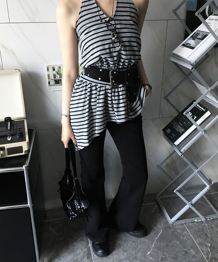 デニム ブーツカットパンツ BLACK
