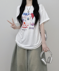 半袖Tシャツ ペインティング半袖Tシャツ IVORY
