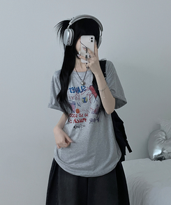 半袖Tシャツ ペインティング半袖Tシャツ GREY