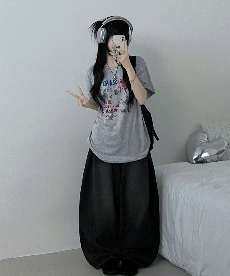 ペインティング半袖Tシャツ GREY