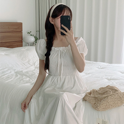 ロングワンピース レースオフショルダーロングワンピース IVORY