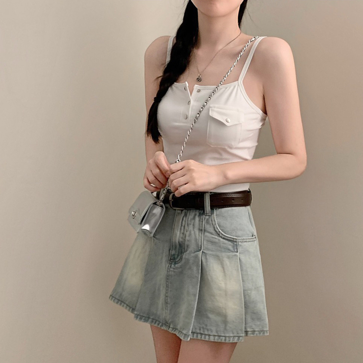 【カップ付き】ポケットキャミソール WHITE