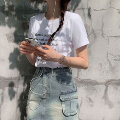 サマーレタリング半袖Tシャツ IVORY