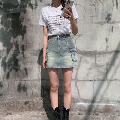 サマーレタリング半袖Tシャツ IVORY
