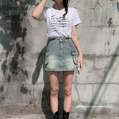 サマーレタリング半袖Tシャツ IVORY