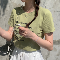 サマーレタリング半袖Tシャツ LIGHT GREEN