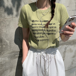 サマーレタリング半袖Tシャツ LIGHT GREEN