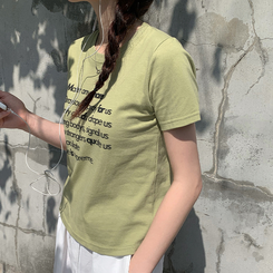 サマーレタリング半袖Tシャツ LIGHT GREEN