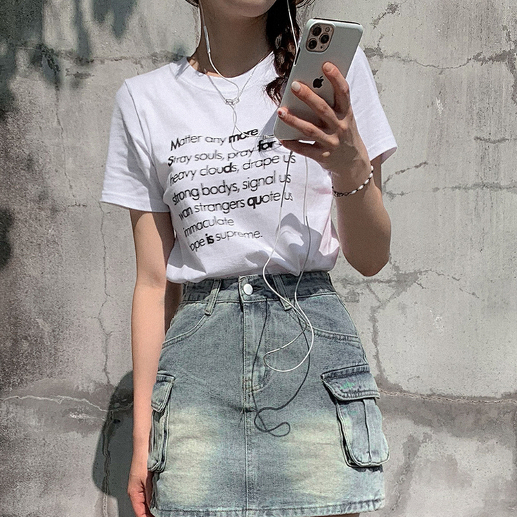 サマーレタリング半袖Tシャツ IVORY