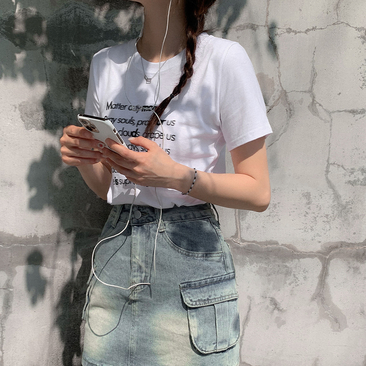 サマーレタリング半袖Tシャツ IVORY