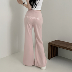 トレーニングパンツ バックレタリングトレーニングブーツカットパンツ(9color) PINK