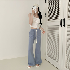 トレーニングパンツ バックレタリングトレーニングブーツカットパンツ(9color) SKY BLUE