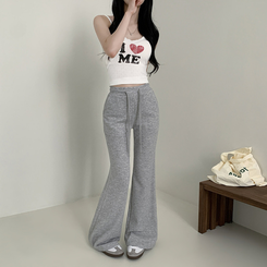 トレーニングパンツ バックレタリングトレーニングブーツカットパンツ(9color) GREY