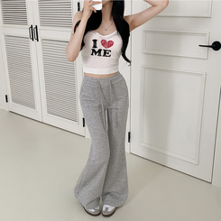 トレーニングパンツ バックレタリングトレーニングブーツカットパンツ(9color) GREY