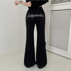 トレーニングパンツ バックレタリングトレーニングブーツカットパンツ(9color) BLACK