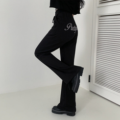 トレーニングパンツ バックレタリングトレーニングブーツカットパンツ(9color) BLACK