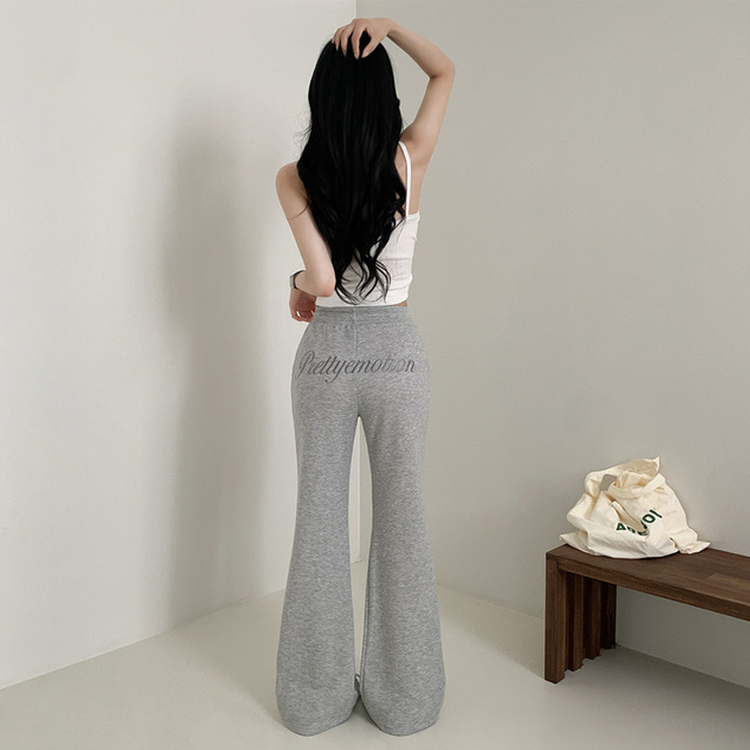 バックレタリングトレーニングブーツカットパンツ(9color) GREY