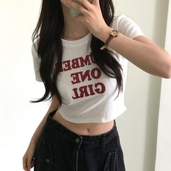 半袖Tシャツ レタークロップ半袖Tシャツ WHITE