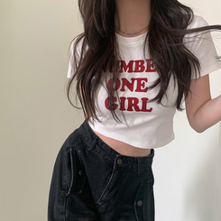 半袖Tシャツ レタークロップ半袖Tシャツ WHITE