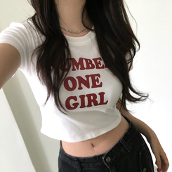 半袖Tシャツ レタークロップ半袖Tシャツ WHITE