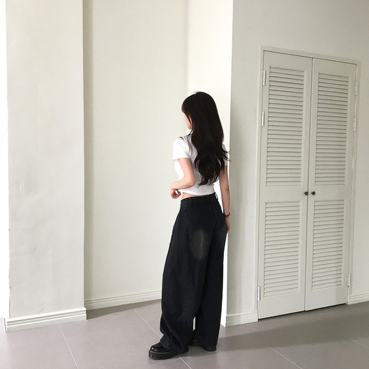 レタークロップ半袖Tシャツ WHITE