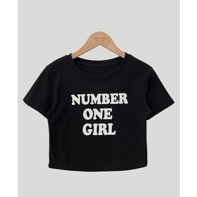 レタークロップ半袖Tシャツ