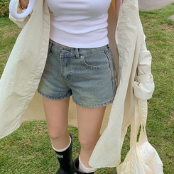 ショートパンツ ウォッシングデニムショートパンツ LIGHT DENIM
