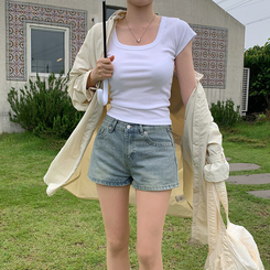ショートパンツ ウォッシングデニムショートパンツ LIGHT DENIM
