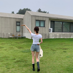 ショートパンツ ウォッシングデニムショートパンツ LIGHT DENIM