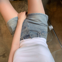 ショートパンツ ウォッシングデニムショートパンツ LIGHT DENIM